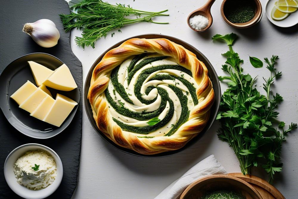 garlic-herb-cream-cheese-spiral-pie
